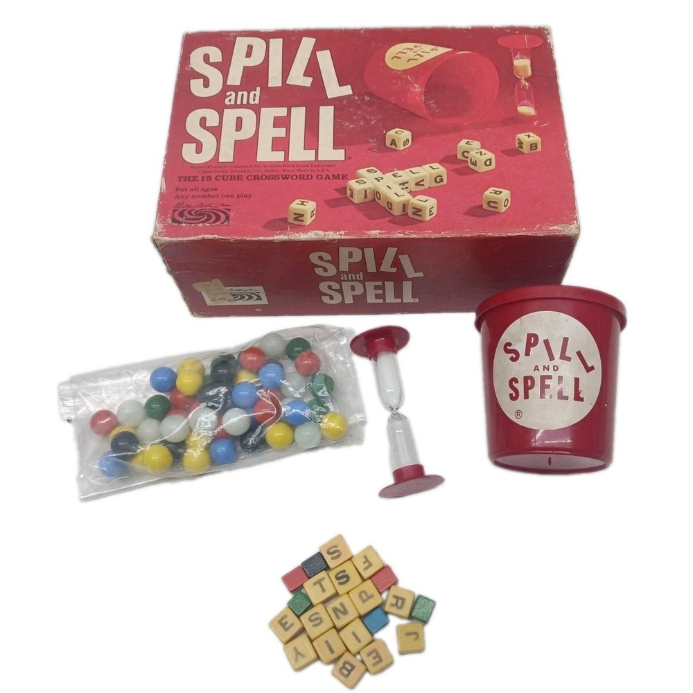 Vintage Spill And Spell 1966 Game Parker Brothers Complete USA